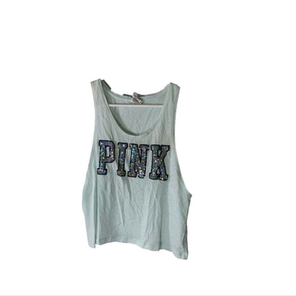 PINK Victoria's Secret Tops - PINK Victoria’s Secret Small Mint Green Sequin Tank Top